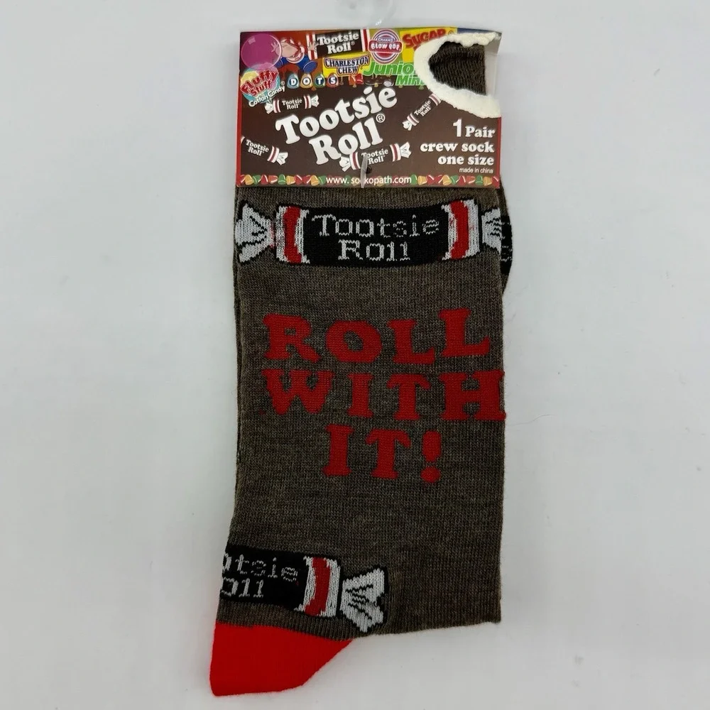 Tootsie Roll Crew Adult Socks Size 7-12‎